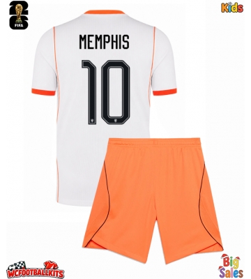 Netherlands Memphis Depay #10 Replica Away Stadium Kit for Kids World Cup 2026 Short Sleeve (+ pants)